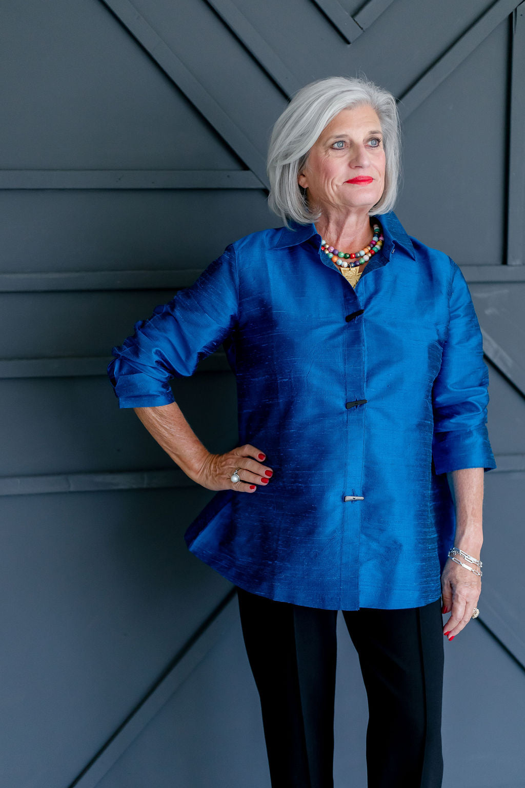 A Line Shirt | Cobalt