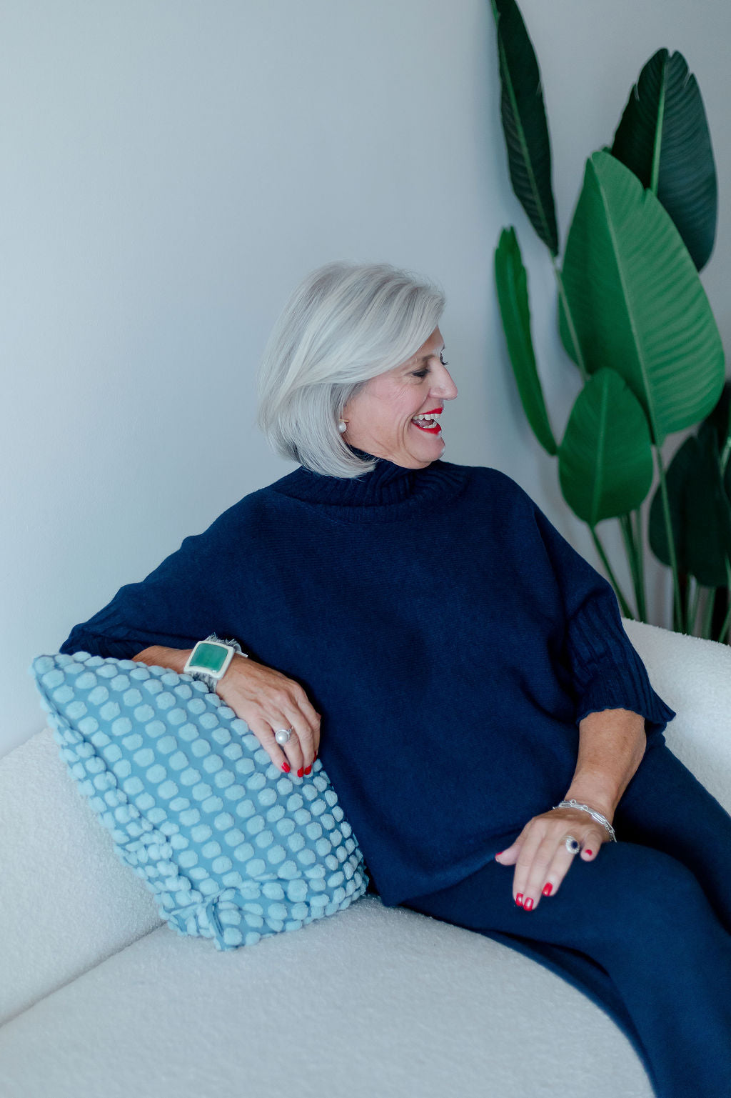 Navy Mock Neck Sweater