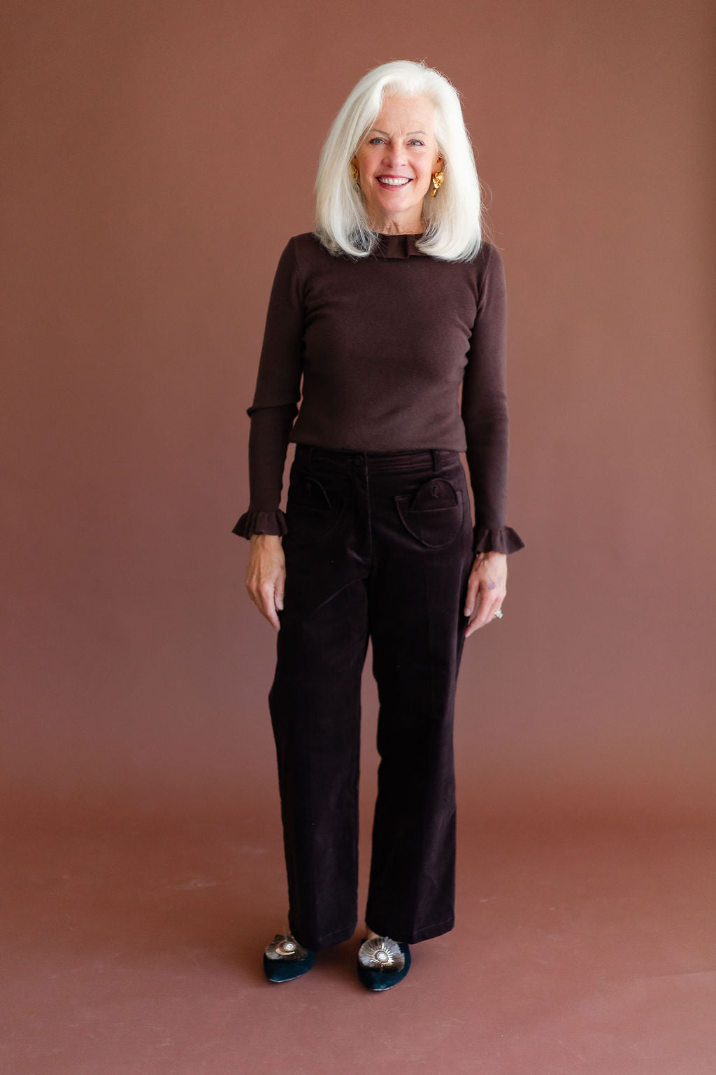 Brown Velvet Trouser