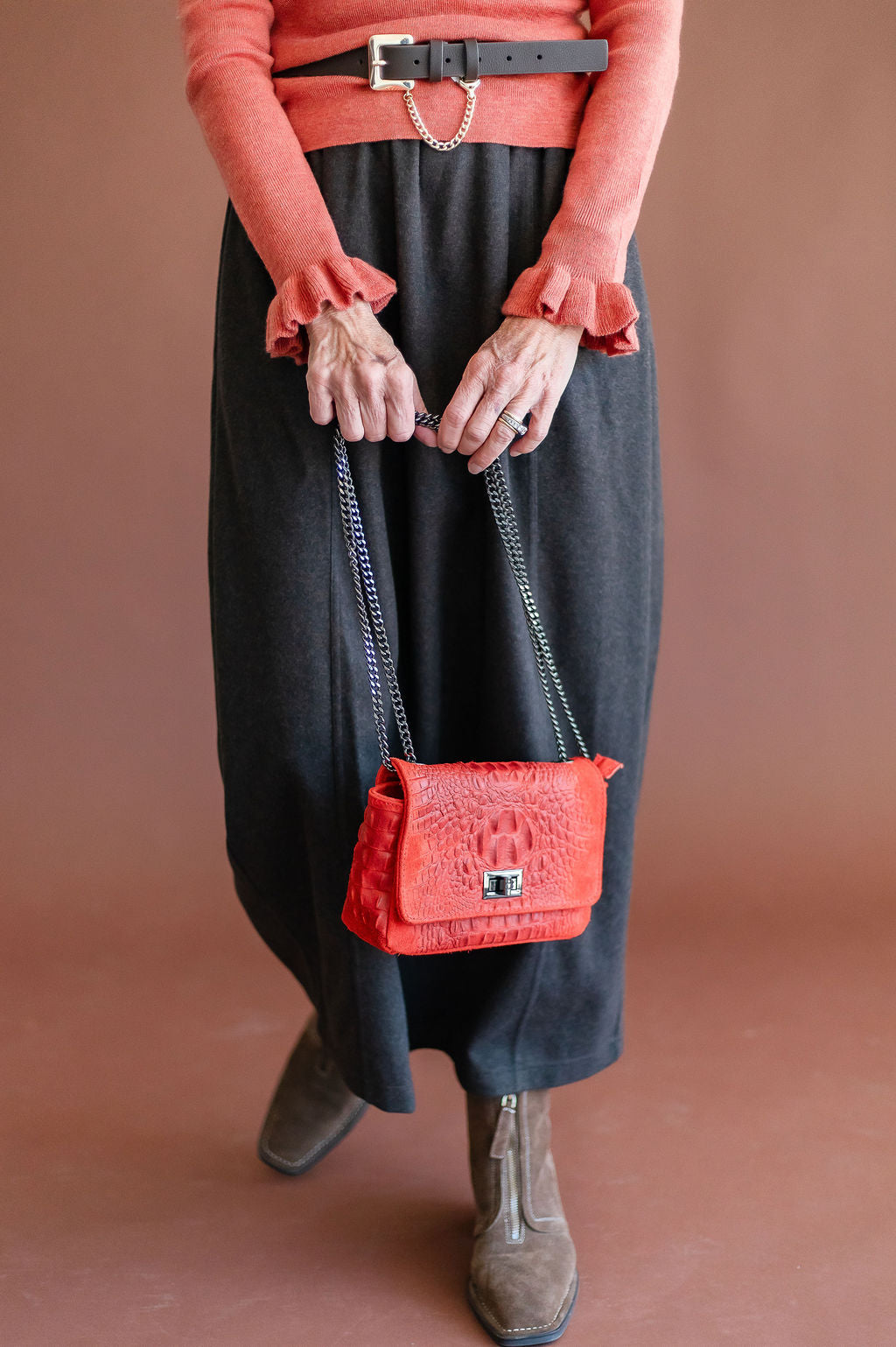 Marcela Chain Crossbody | Orange