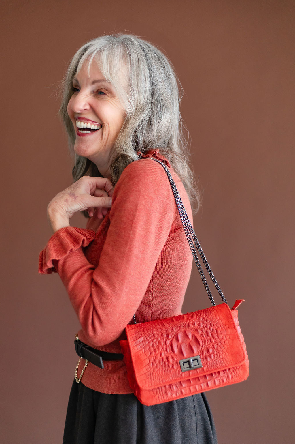 Marcela Chain Crossbody | Orange