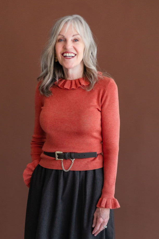 Rust Ruffle Sweater
