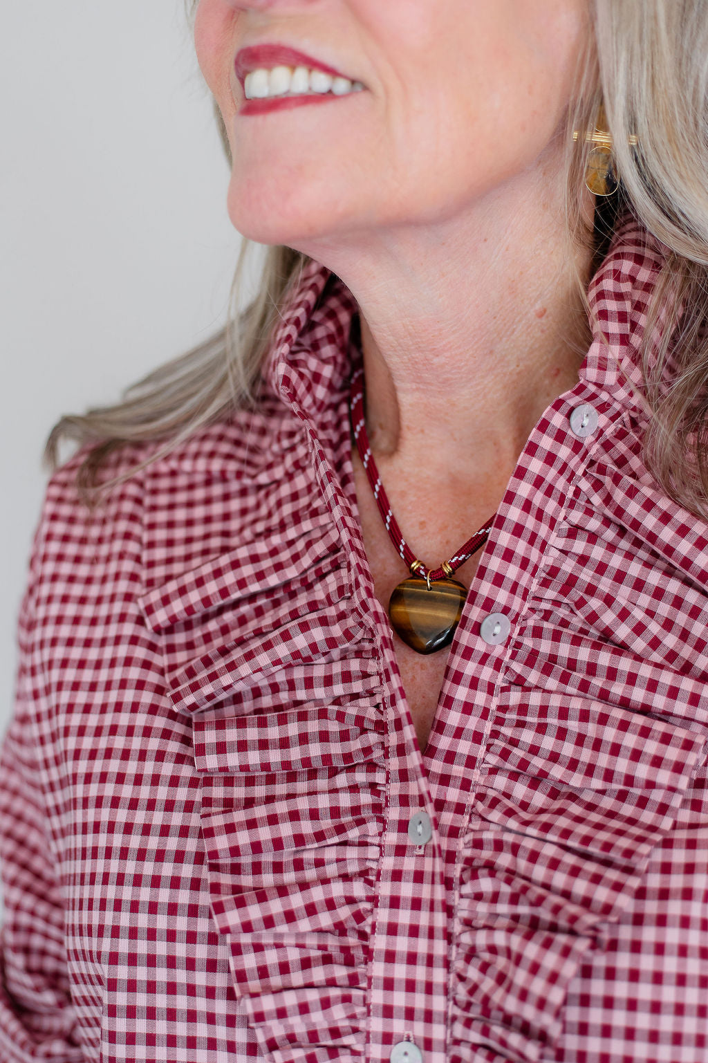 Heart Cord Necklace | Burgundy