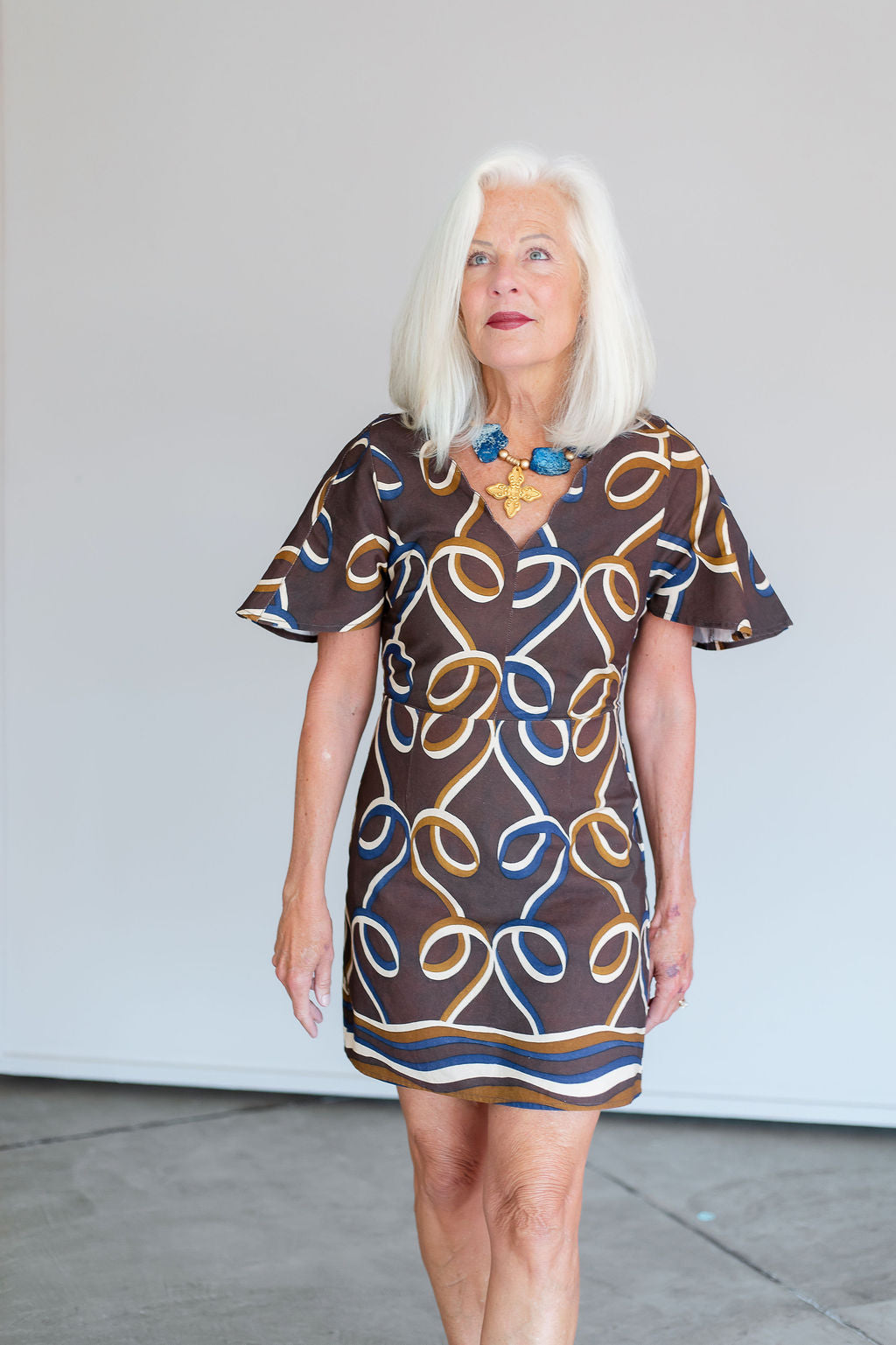 Ribbon Print Dress