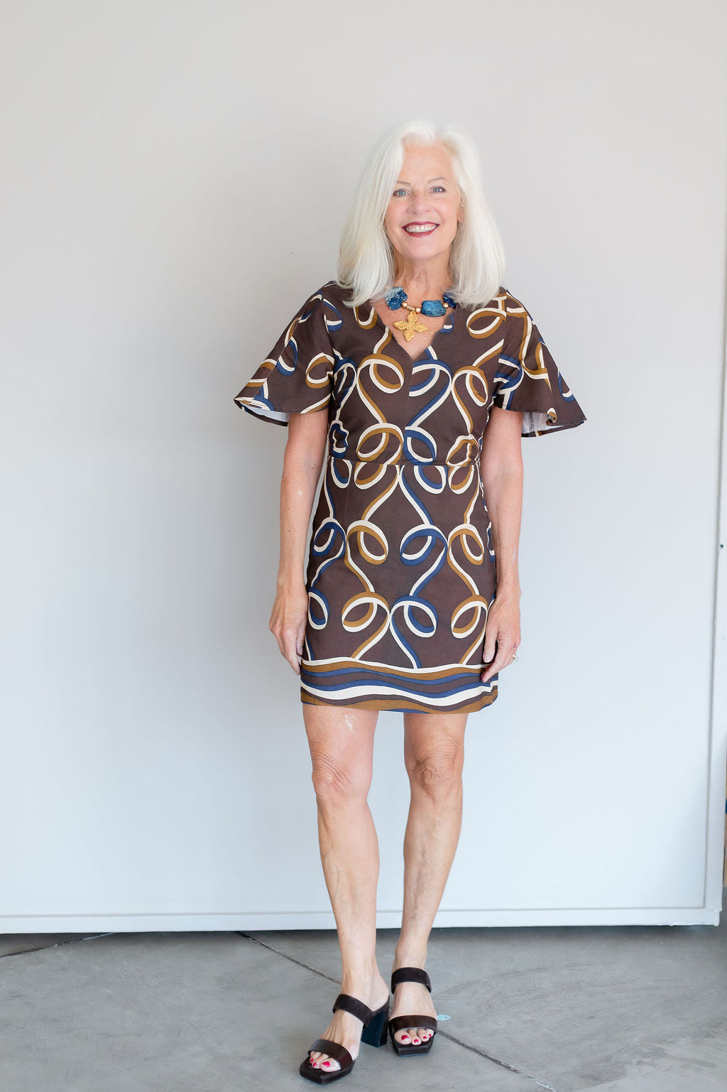 Ribbon Print Dress