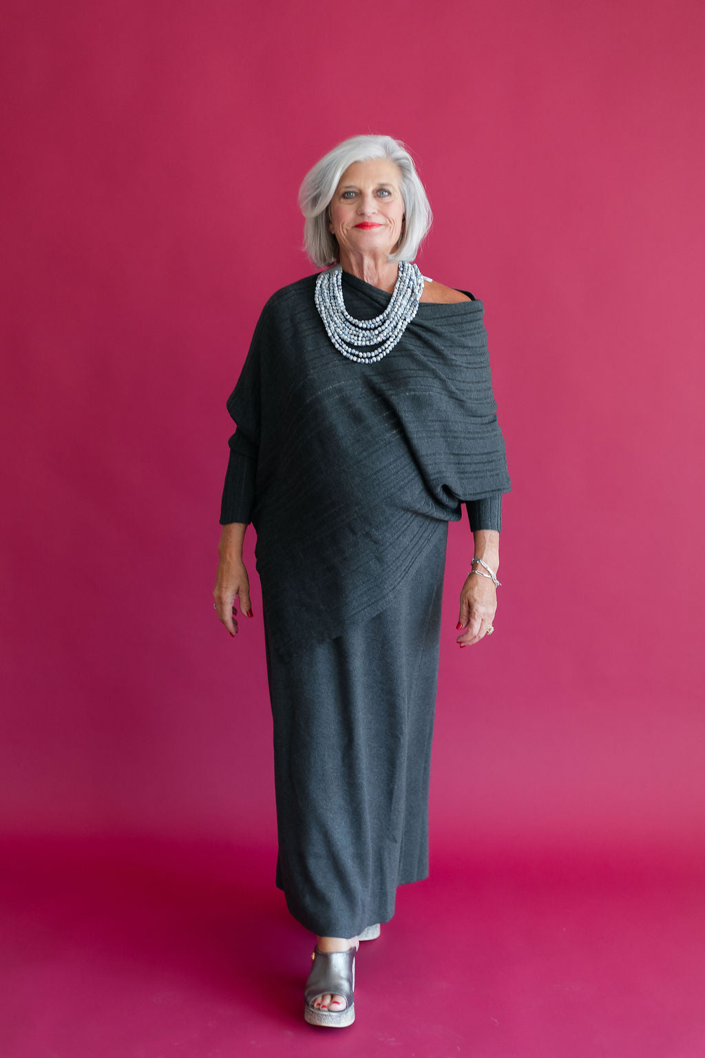 Charcoal Knit Skirt