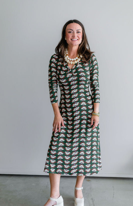 Green Print Dress