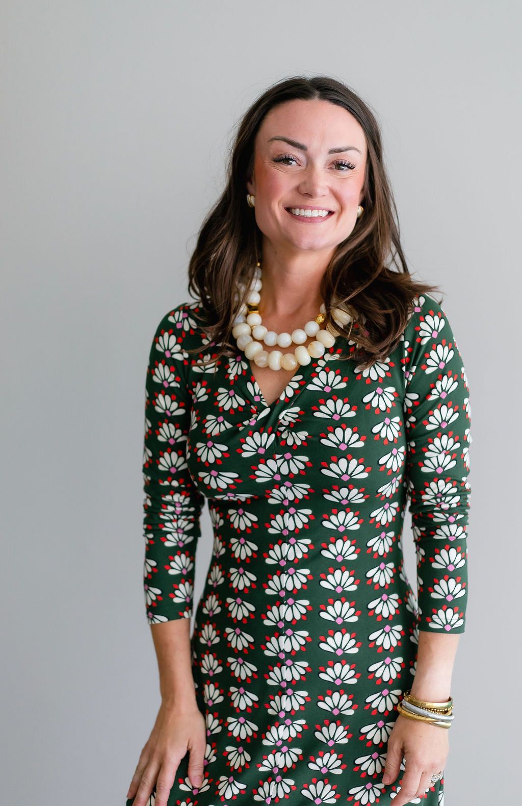 Green Print Dress