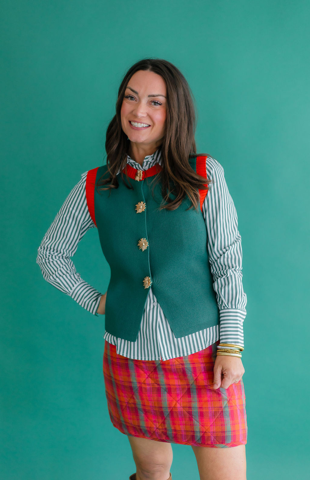 Plaid Quilted Skirt
