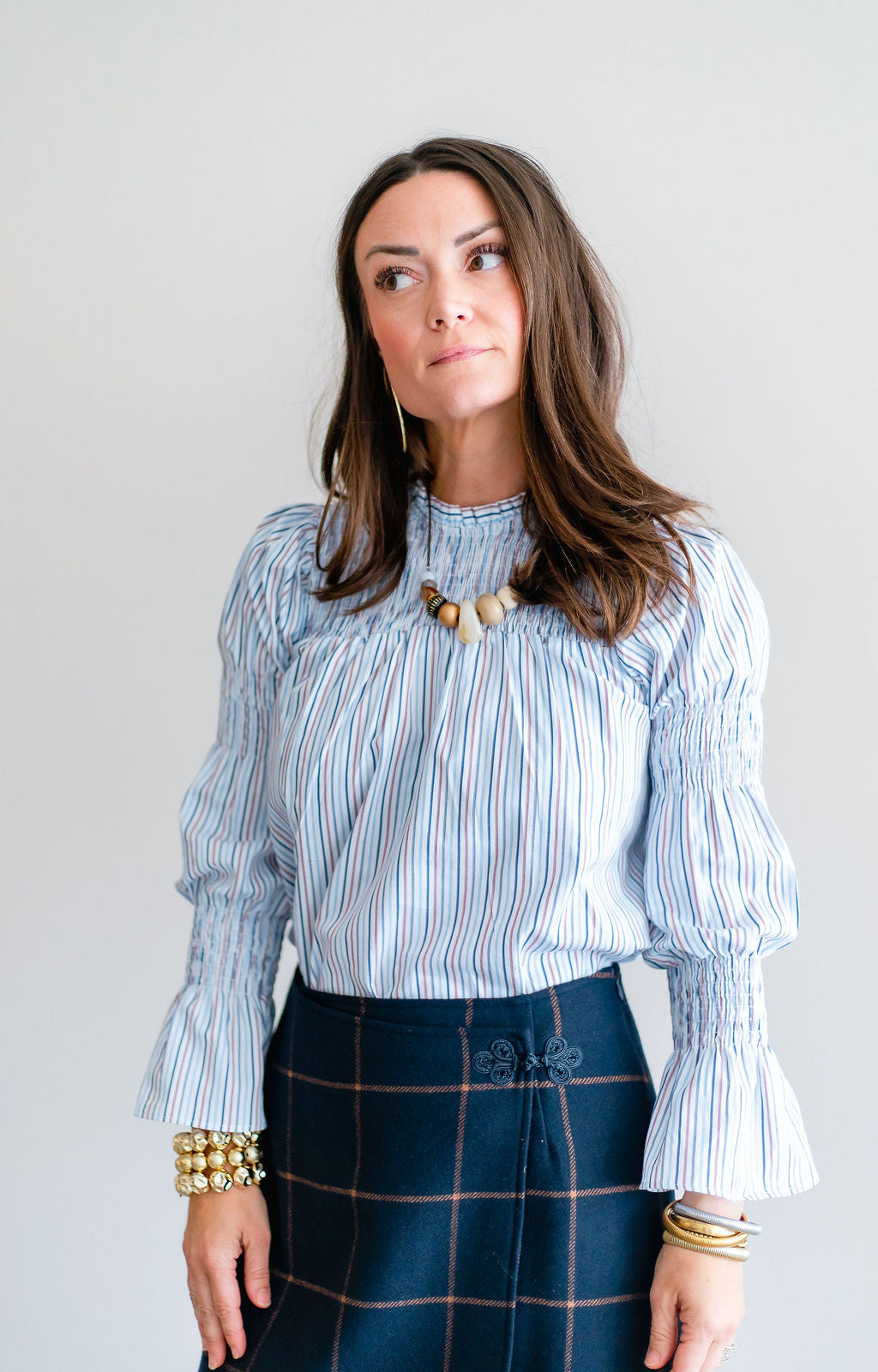Senna Shirt | Blue & Red