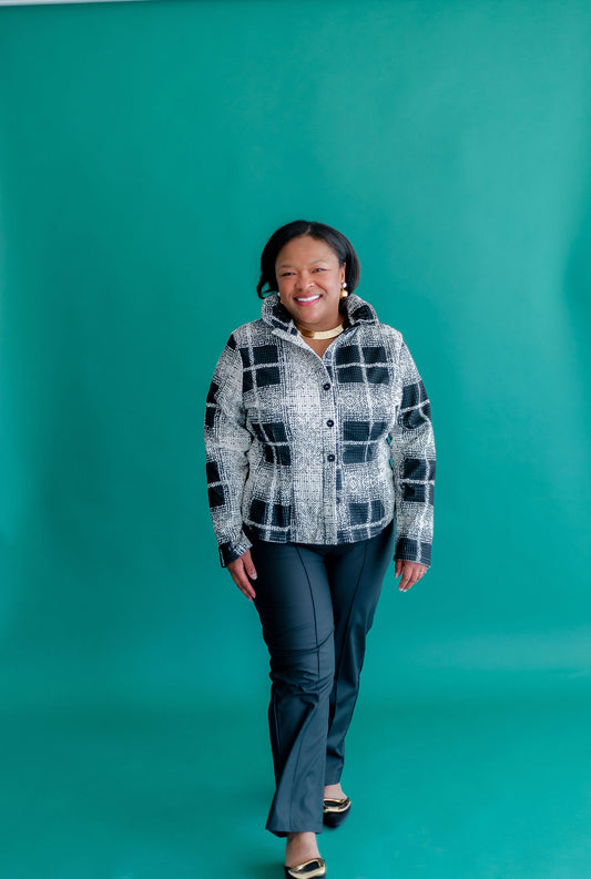 Plaid Wire Collar Jacket