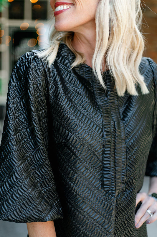 Leather Pucker Top
