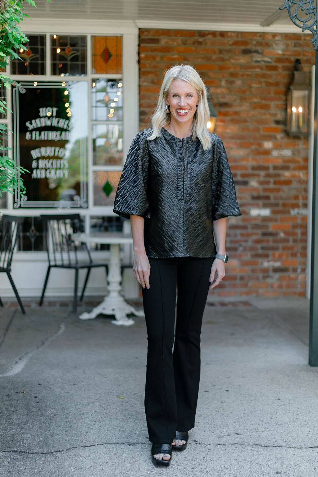 Bridget Bootcut | Black Pintuck