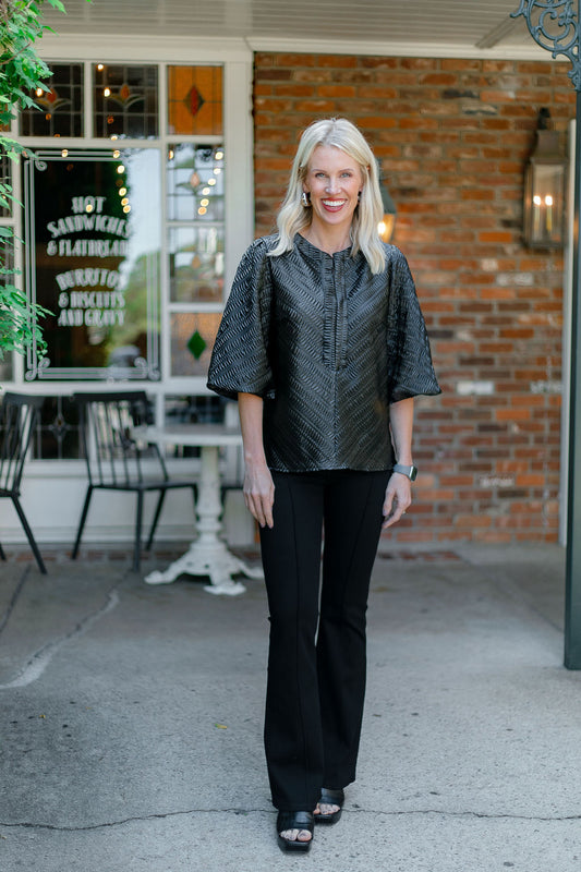 Bridget Bootcut | Black Pintuck