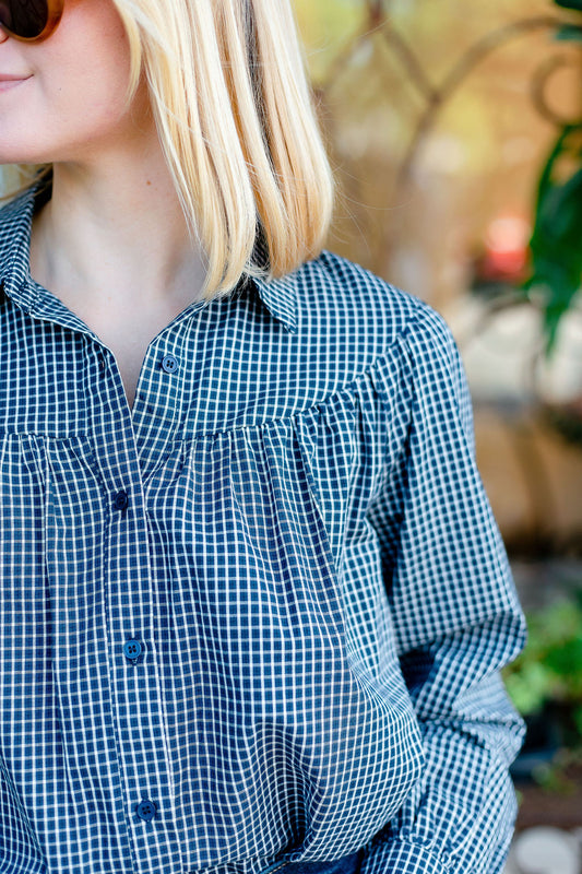 Navy Check Shirt