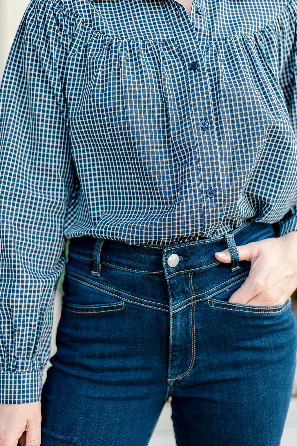Navy Check Shirt