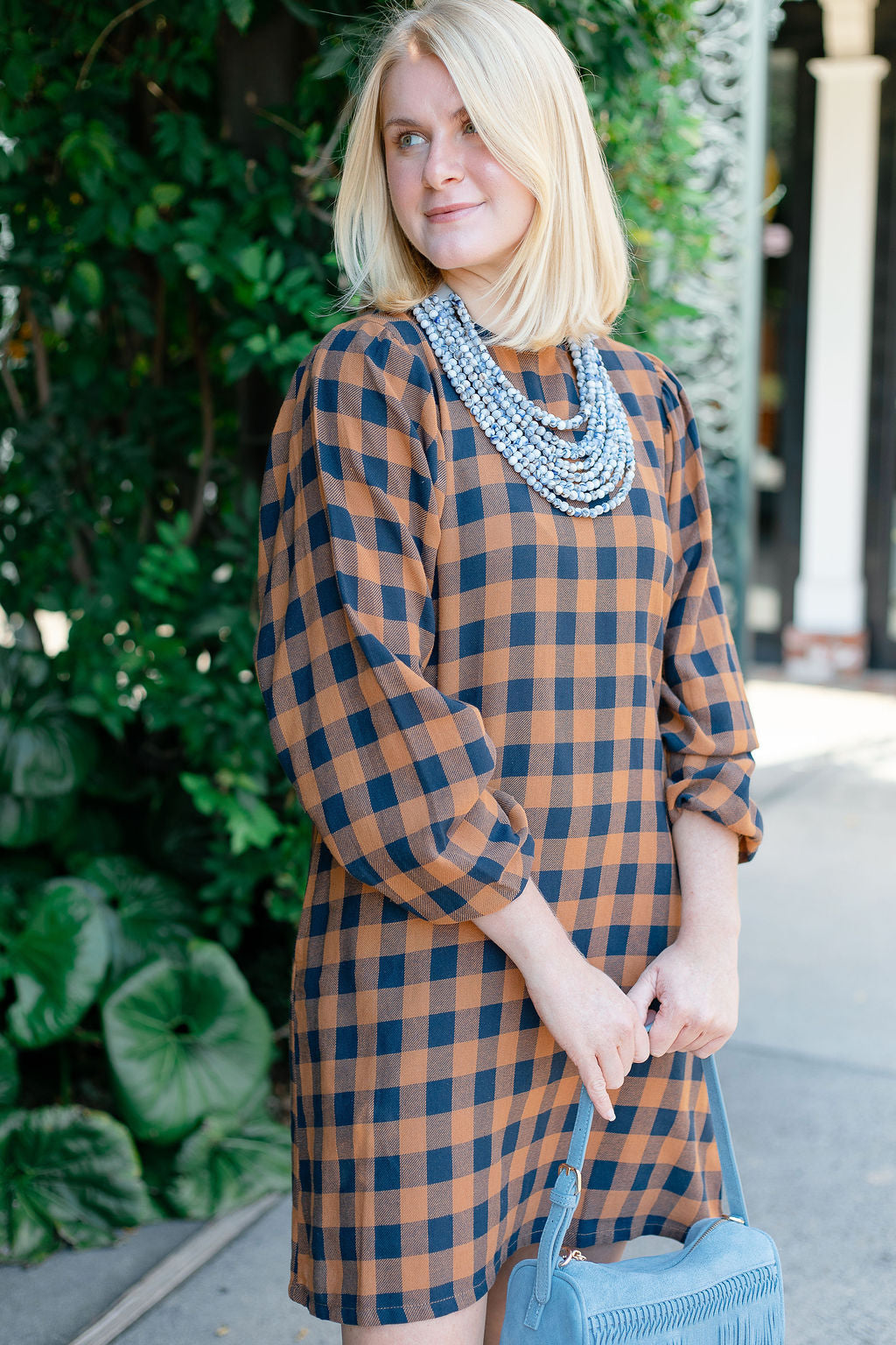 Brown Plaid Dress