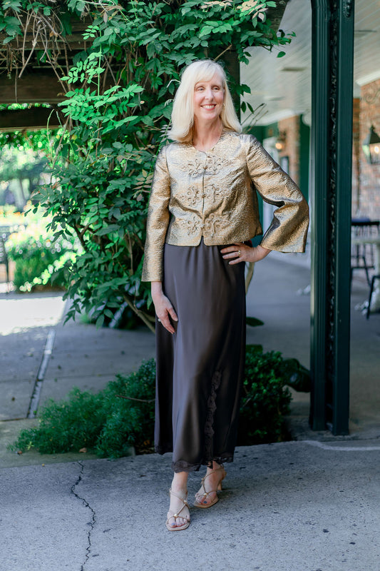Dark Brown Satin Skirt