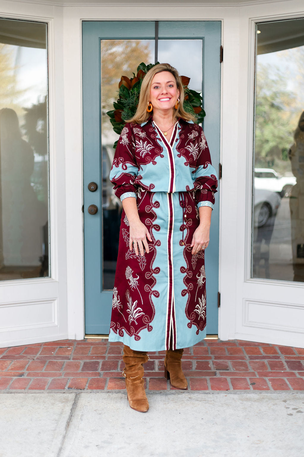 Riley Caftan | Blue Maroon