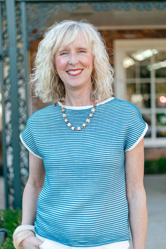 Cap Sleeve Sweater | Stripe