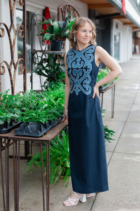 Francis Midi Dress | Navy