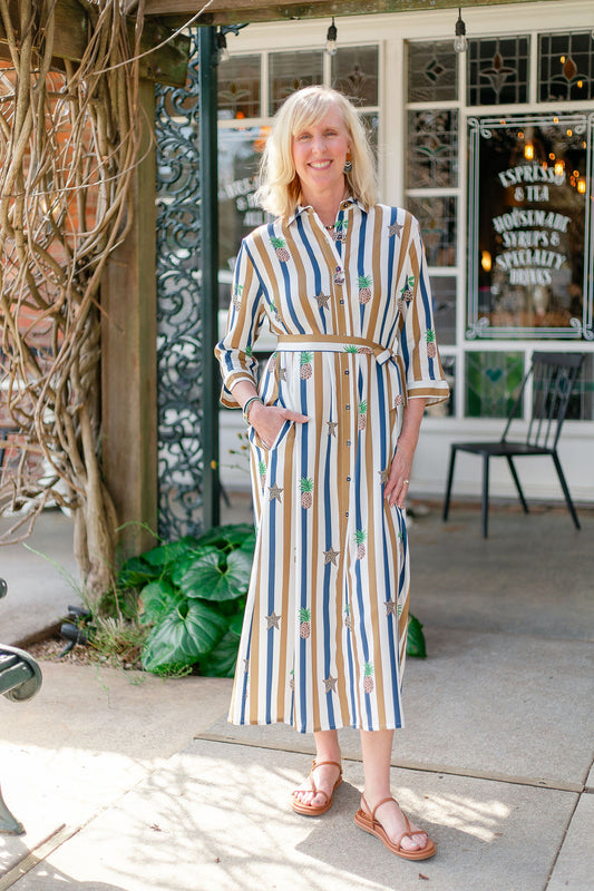 Pineapple + Stars Shirt Dress