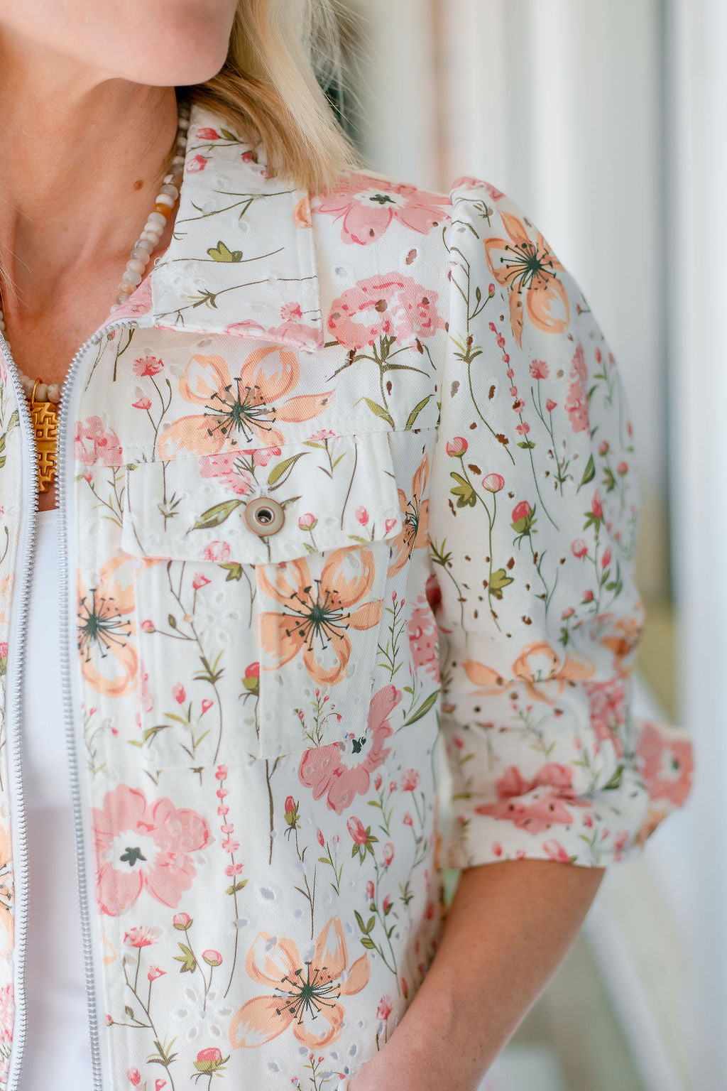 Floral Eyelet Jacket