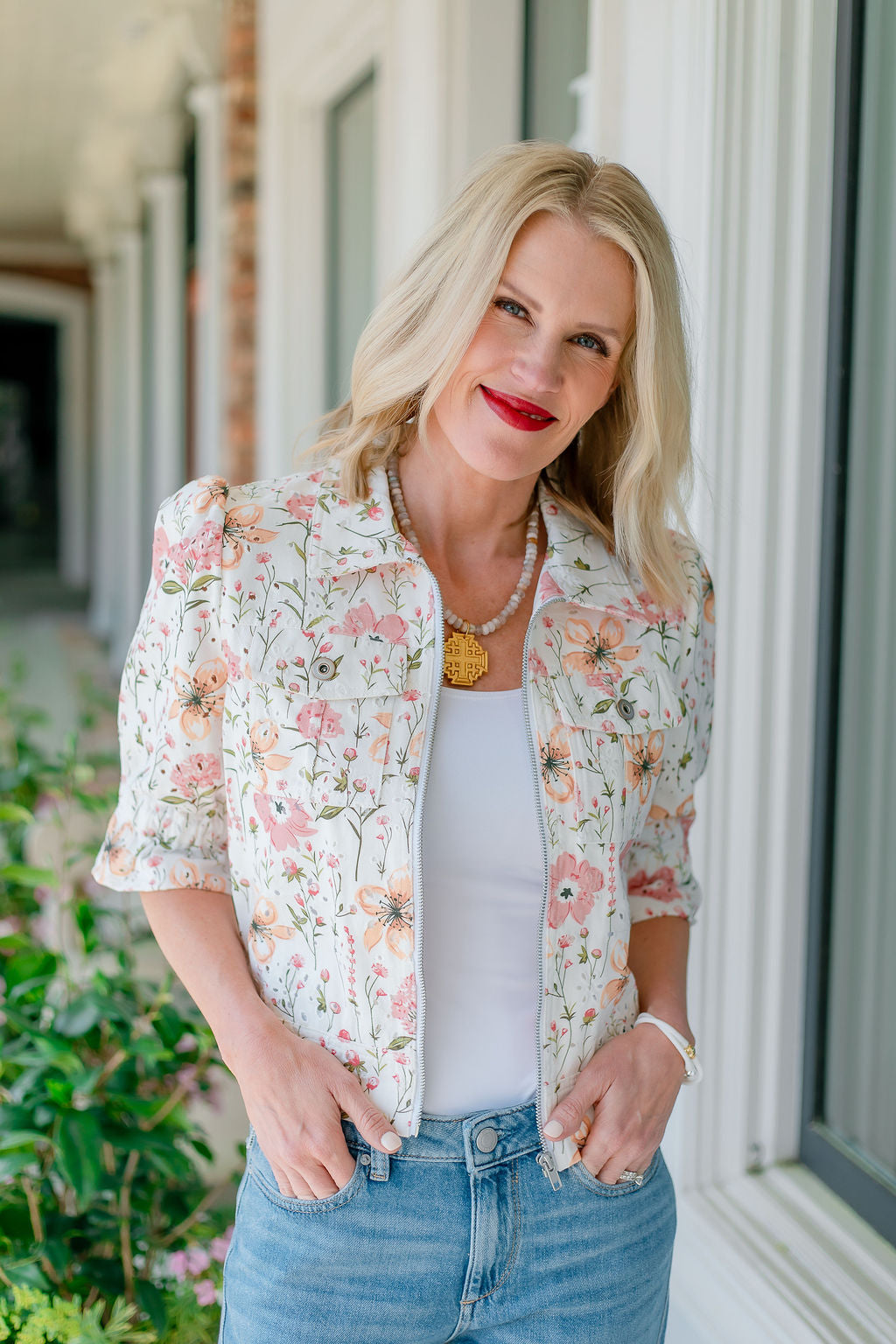 Floral Eyelet Jacket