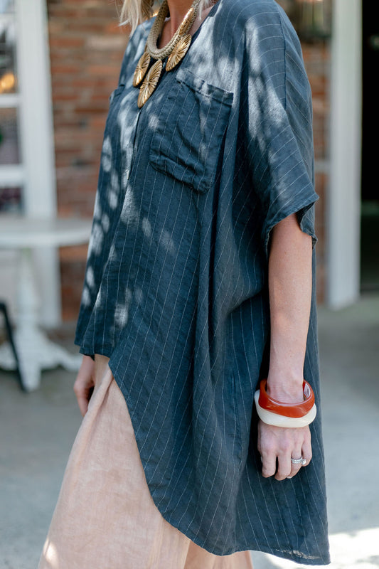 Stripe Hi-Lo Blouse