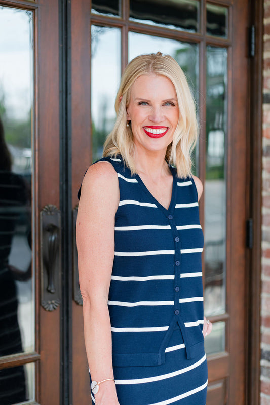 Navy Stripe Vest
