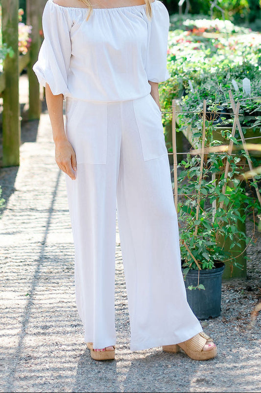 Nicole No Tie Pant | White