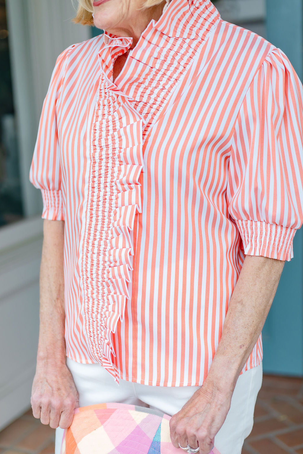 Tangerine Stripe Blouse