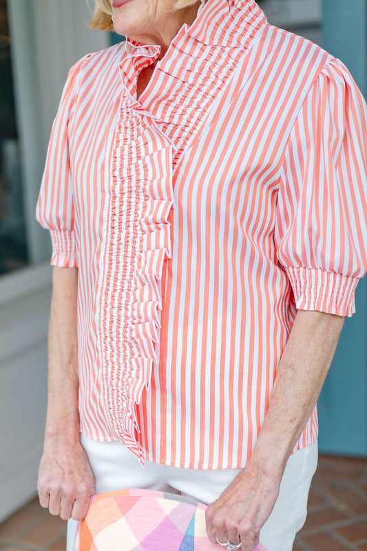 Tangerine Stripe Blouse