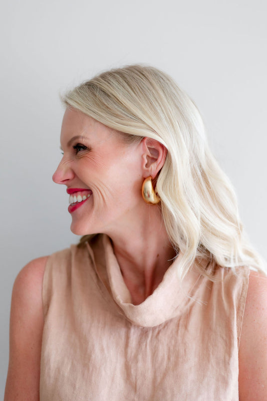 Thick Hoops | Matte Gold