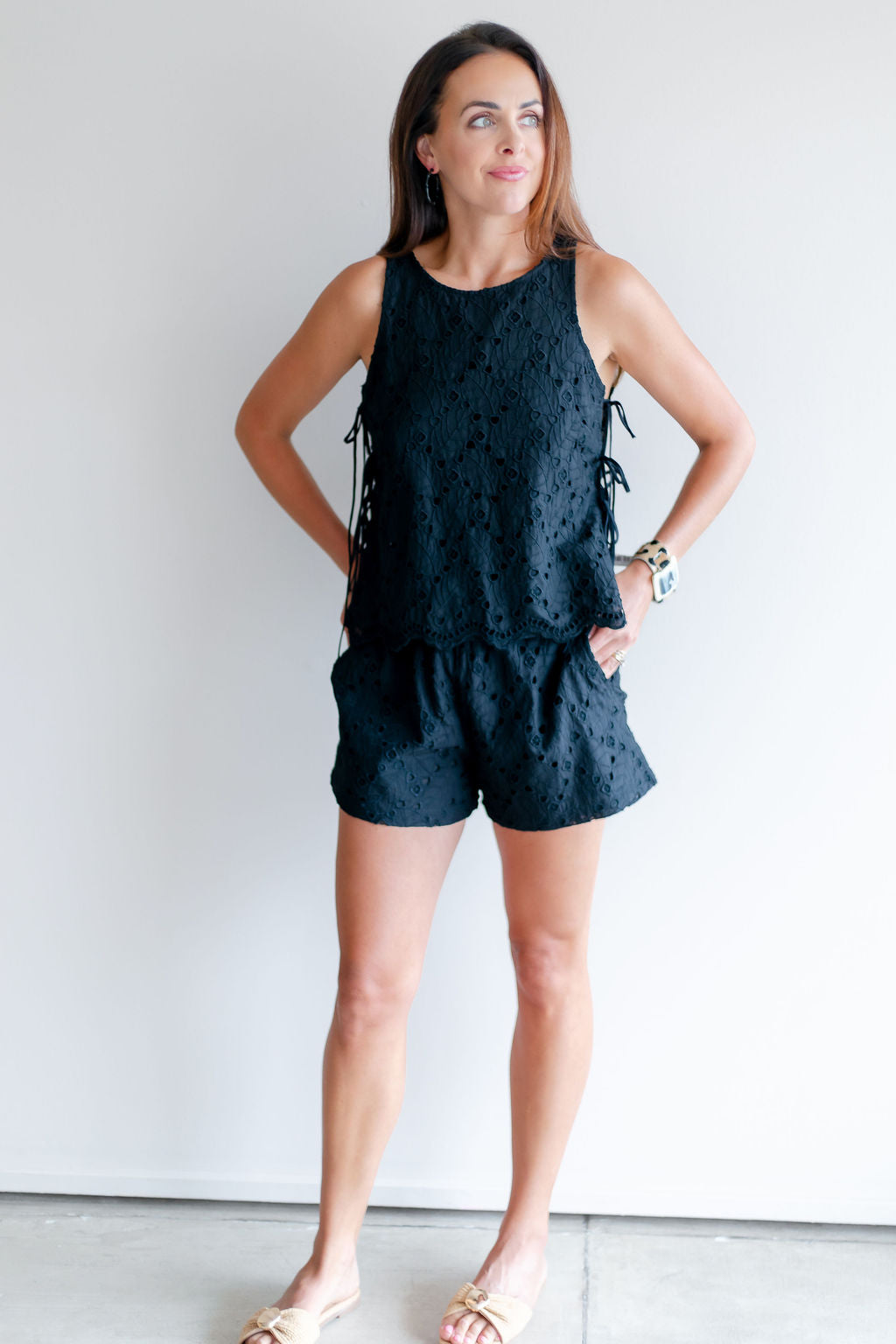 Eyelet Shorts | Black