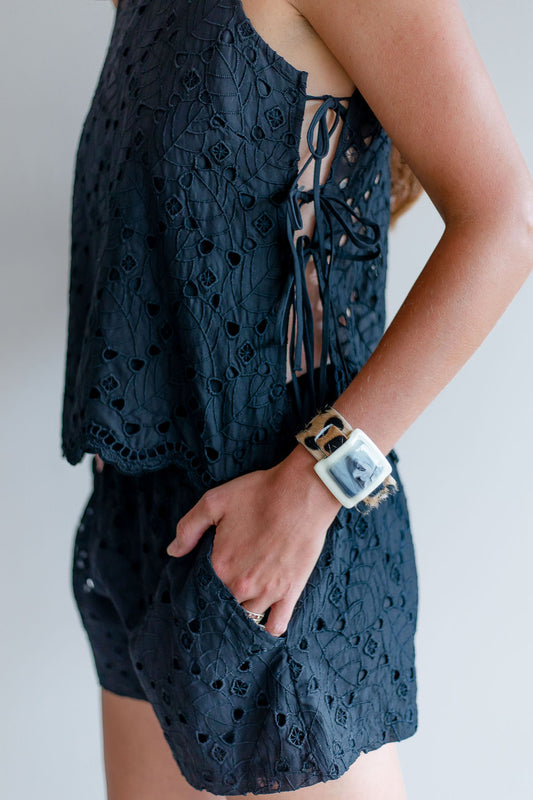 Side Tie Shell | Black