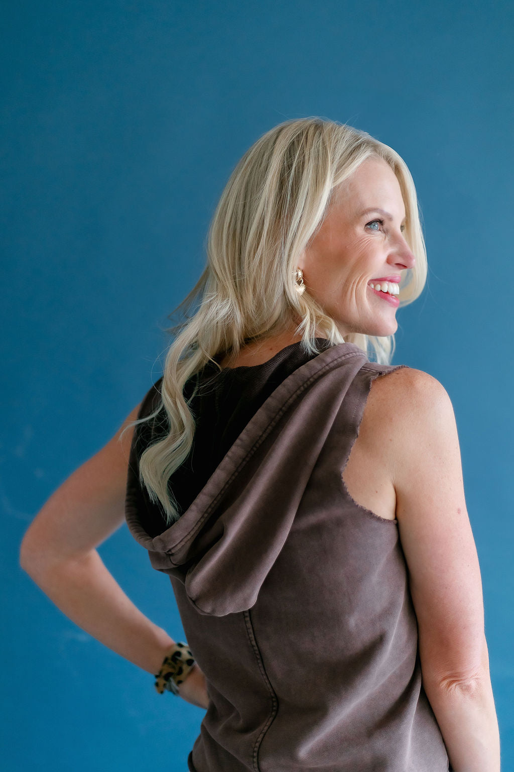 Sleeveless Hoodie | Faded Umber