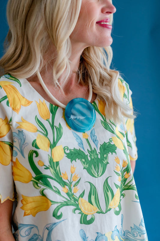 Round & Cord Choker | Blue