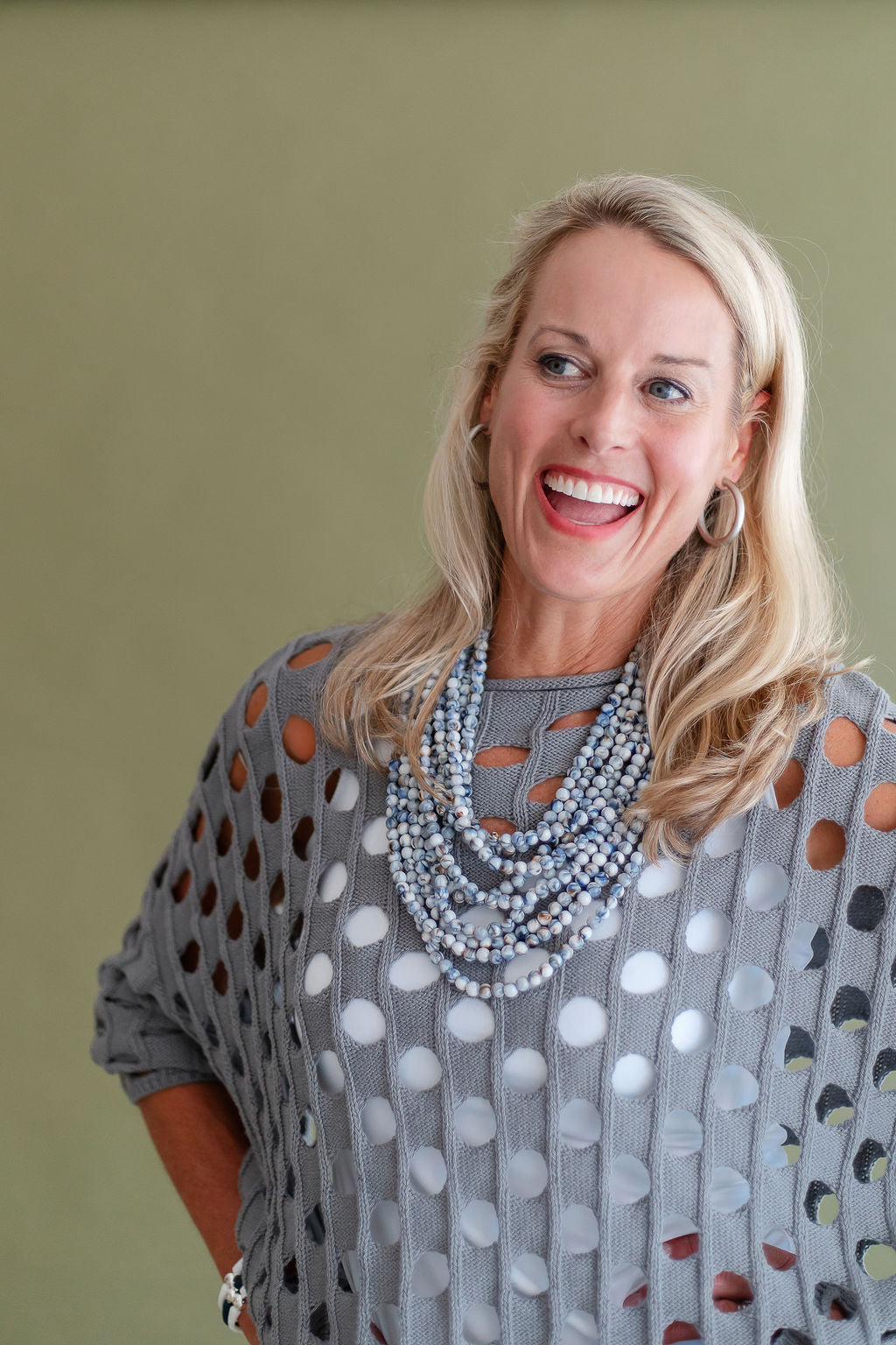 Multi Layered Necklace | Blue