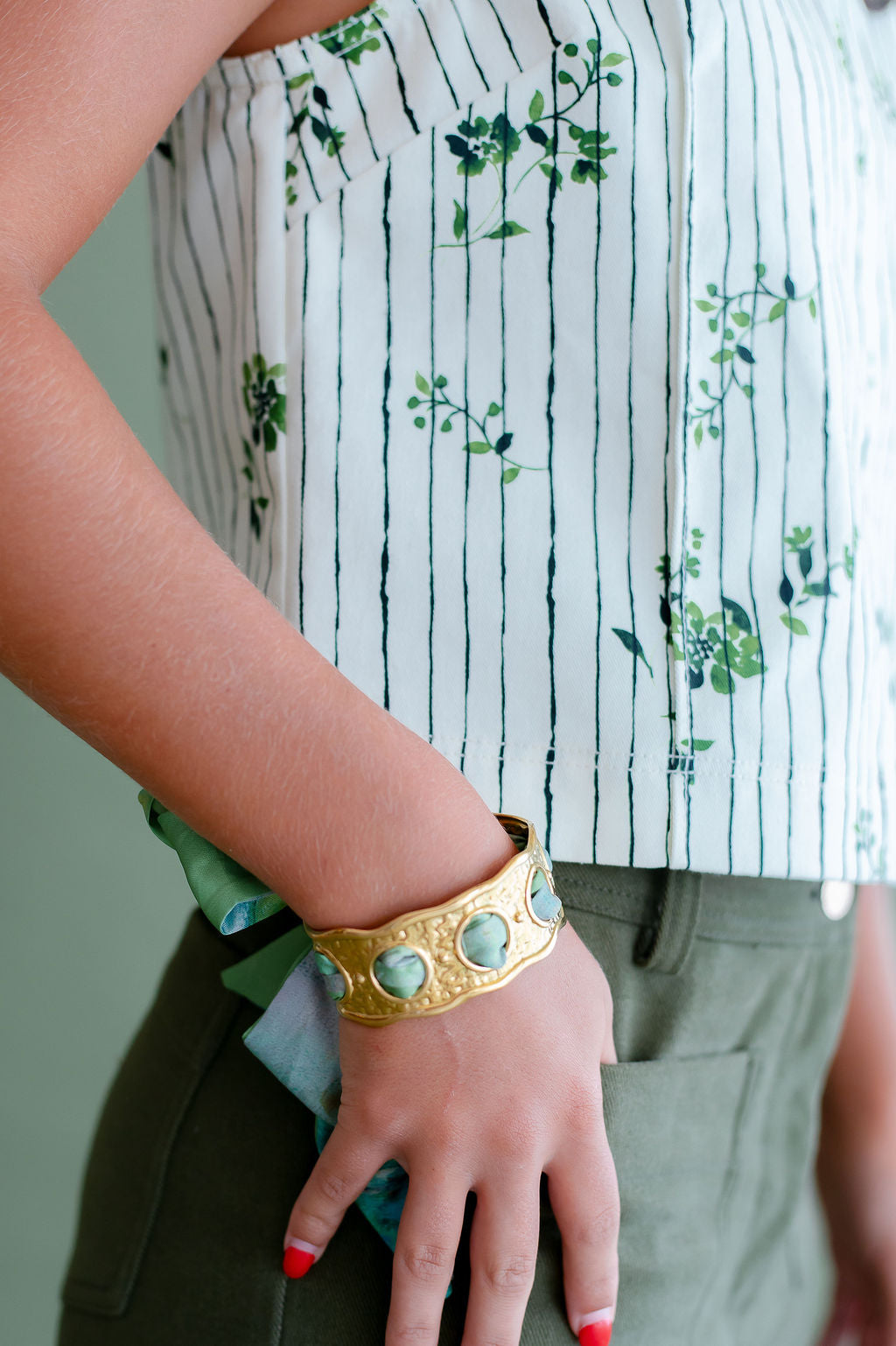 Stella Top | Pinstripe Floral
