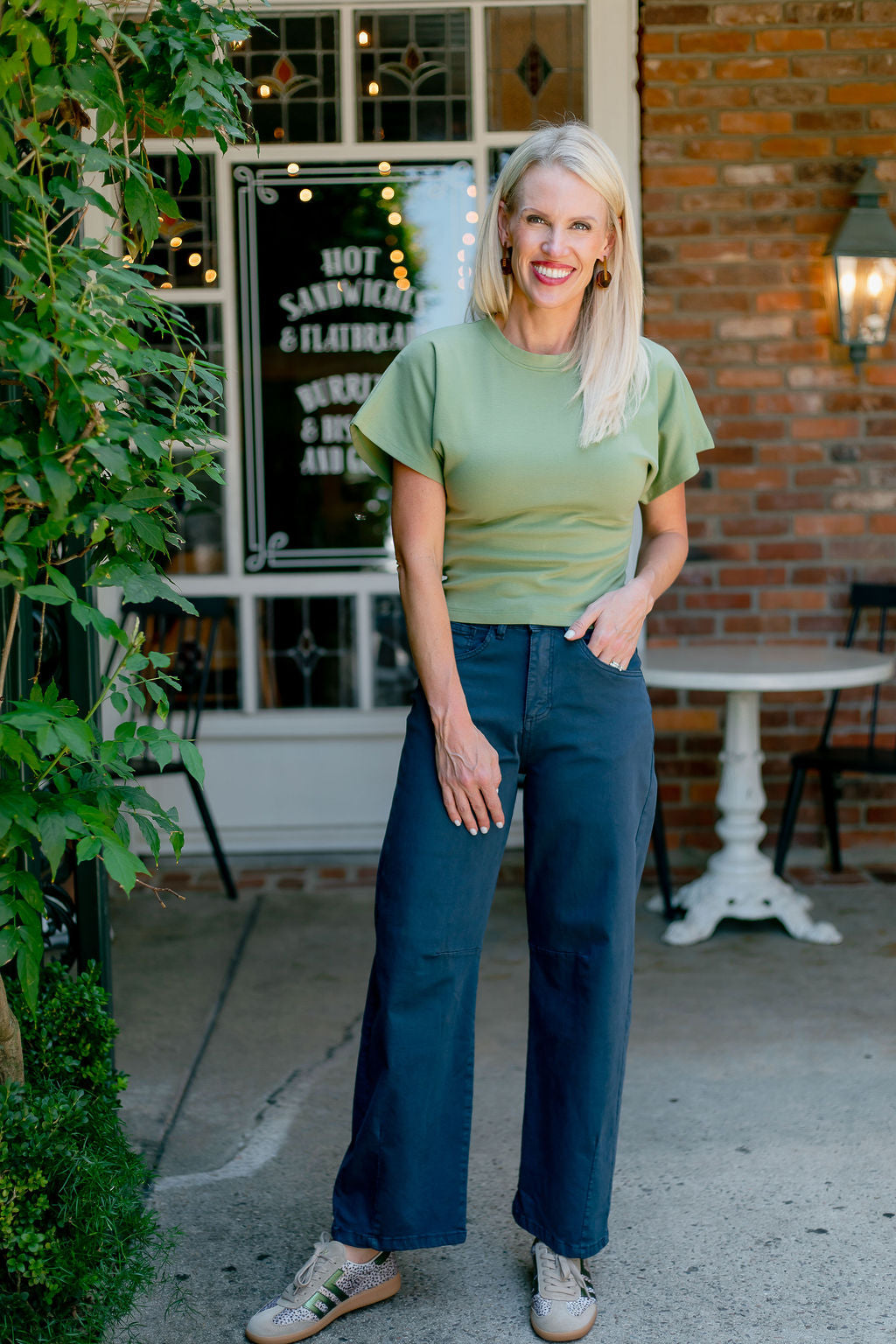 High Waist Barrel | Navy