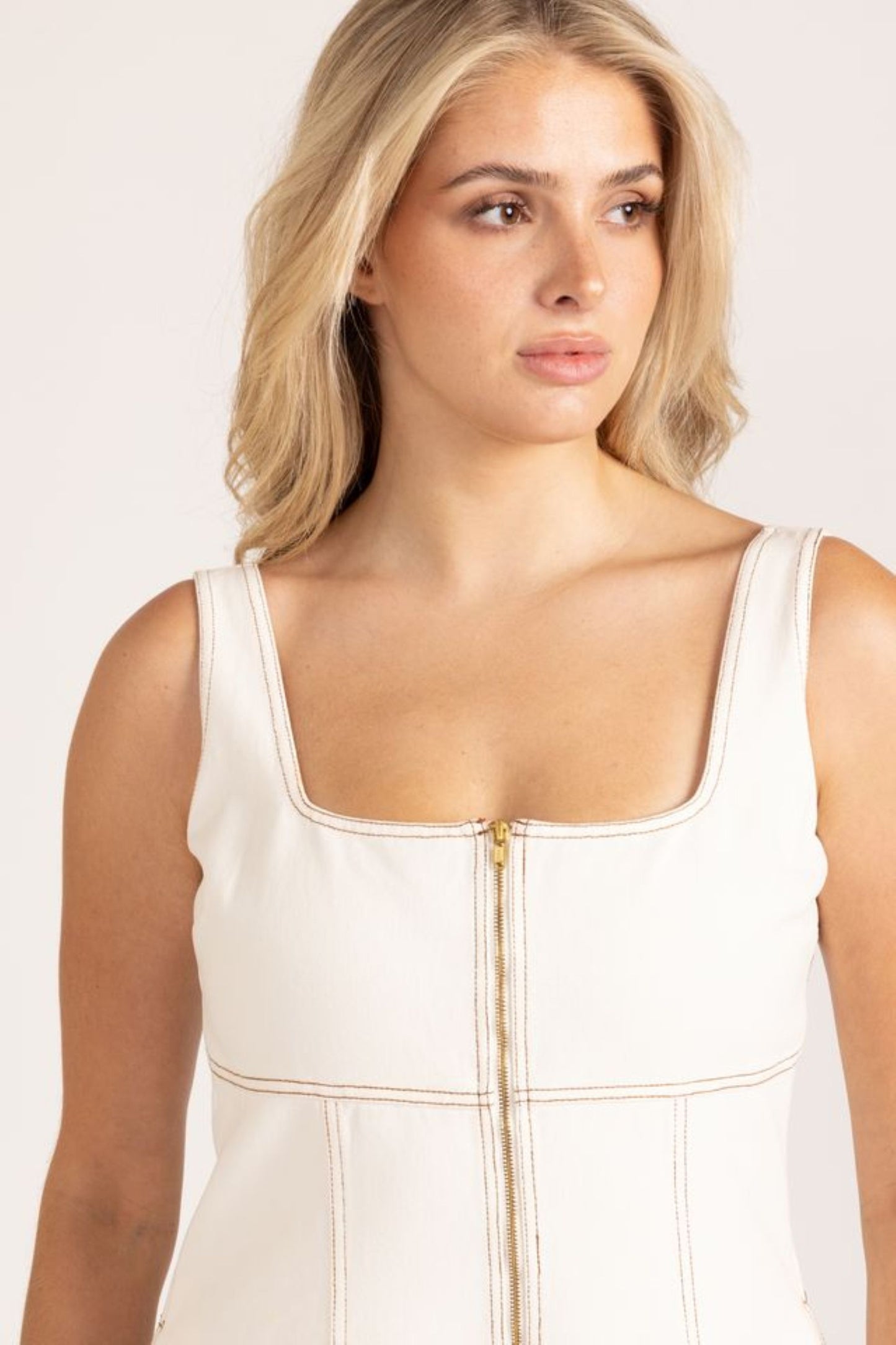 Virginia Dress | Ivory Denim