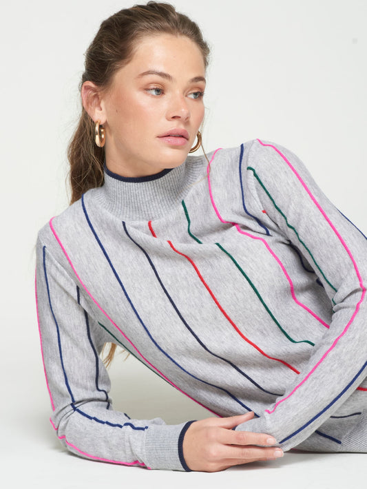Grey Stripe Sweater