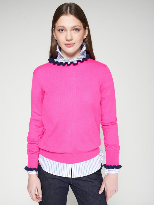 Fuchsia Ruffle Sweater
