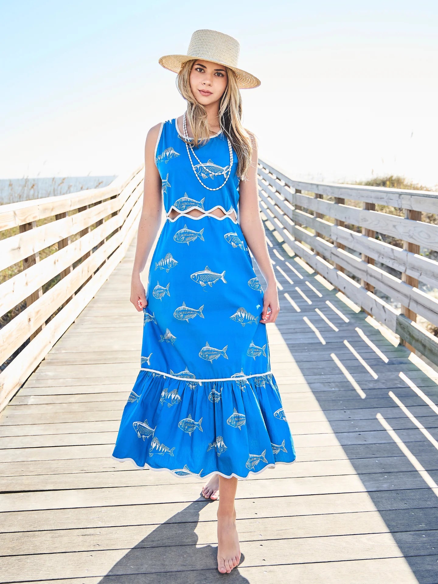 Linda Dress | Blue Fish