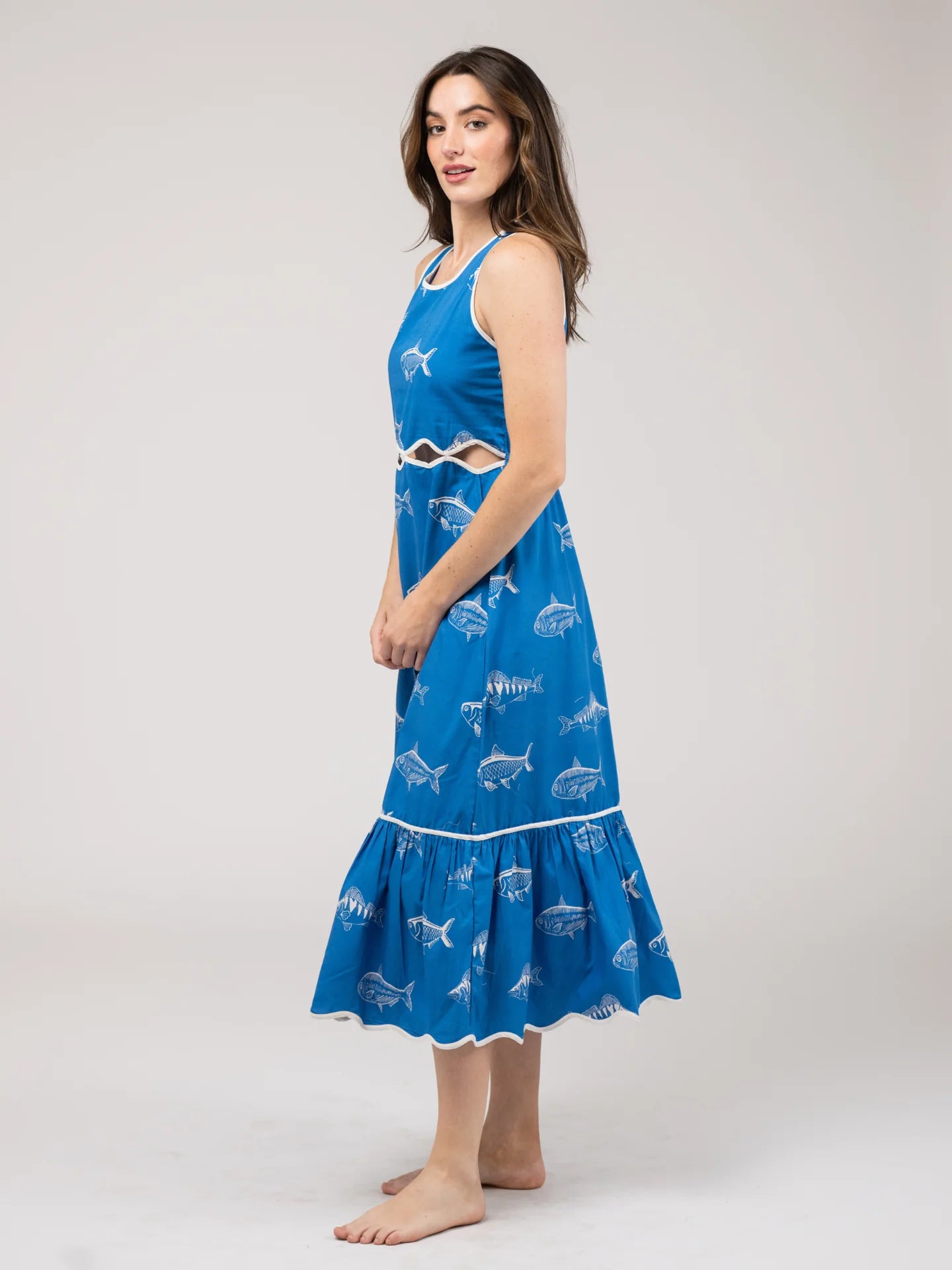 Linda Dress | Blue Fish