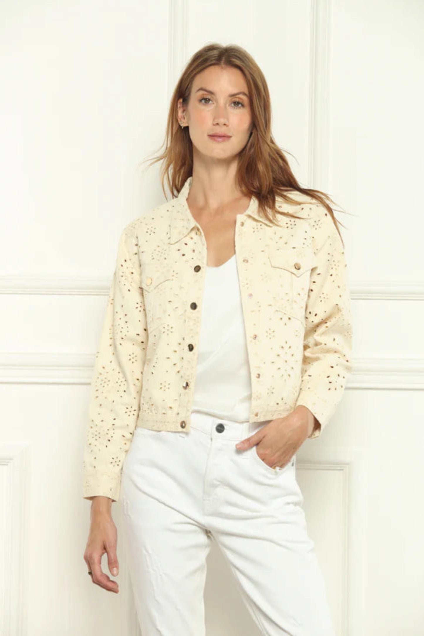 Eyelet Jean Jacket
