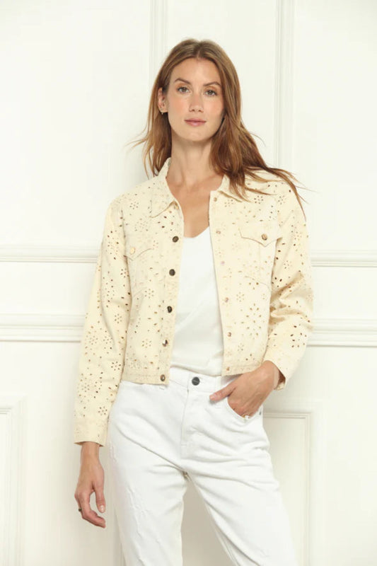 Eyelet Jean Jacket