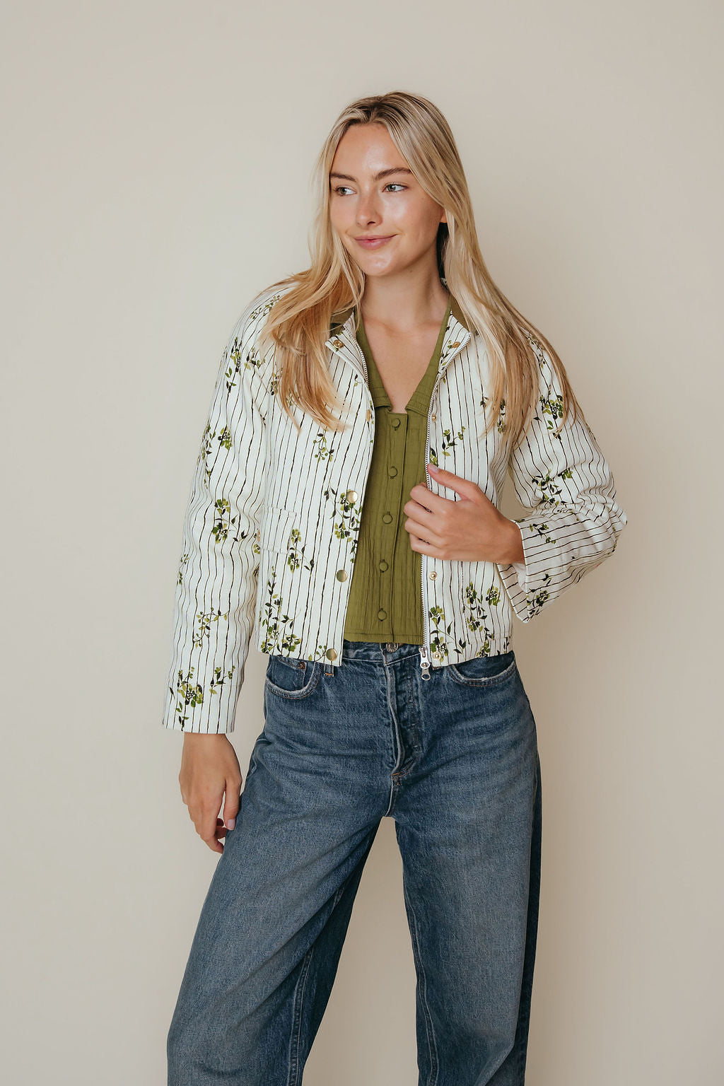 Highland Coat | Pinstripe Floral