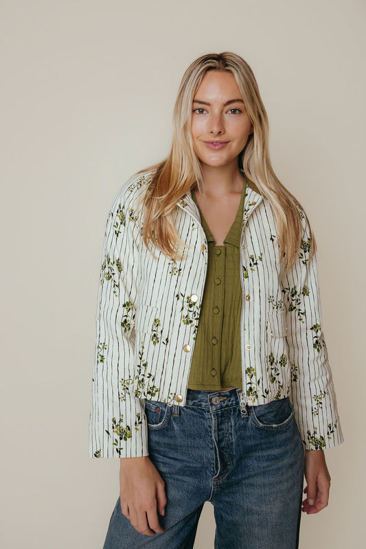 Highland Coat | Pinstripe Floral